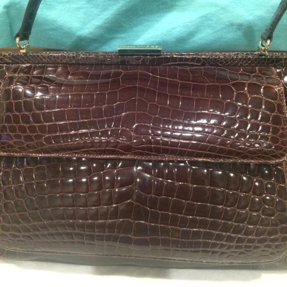 TIFFANY & CO. Brown Crocodile Laurelton Bag - Picture 3 of 8